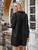 Floral Collared Neck Long Sleeve Dress -BazaarBey - www.shopbazaarbey.com