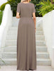 Round Neck Short Sleeve Maxi Dress with Pockets -BazaarBey - www.shopbazaarbey.com