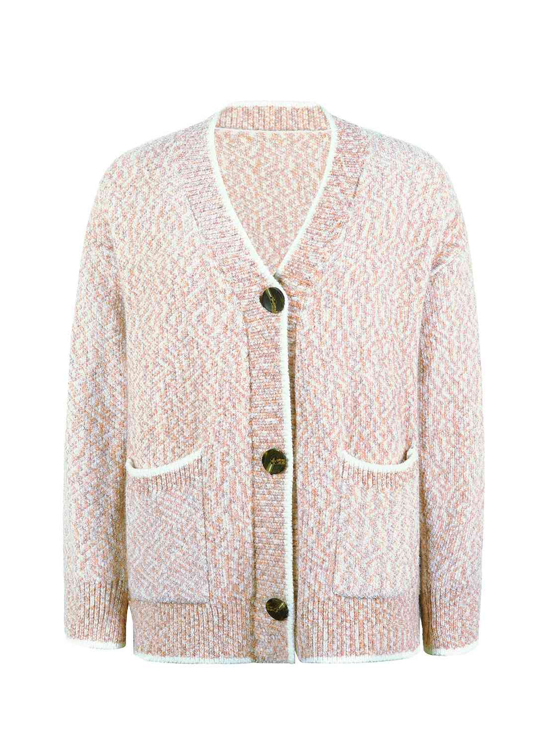 Button Down V-Neck Cardigan with Pockets Trendsi
