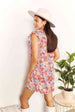  Floral Tie Neck Cap Sleeve Dress -BazaarBey - www.shopbazaarbey.com