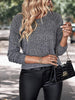 Round Neck Long Sleeve Knit Top Bazaarbey