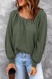 Square Neck Waffle-Knit Top Trendsi