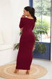 Round Neck Long Sleeve Maxi Wrap Dress -BazaarBey - www.shopbazaarbey.com
