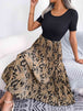 Printed Round Neck Pleated Dress -BazaarBey - www.shopbazaarbey.com