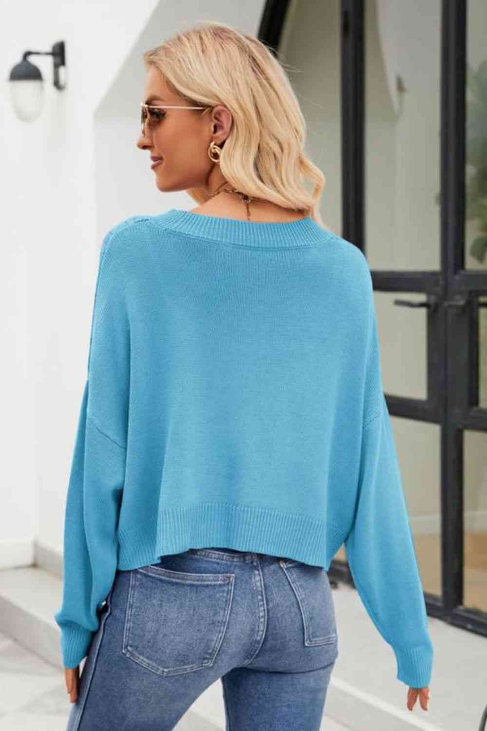 V-Neck Button Down Cardigan Trendsi