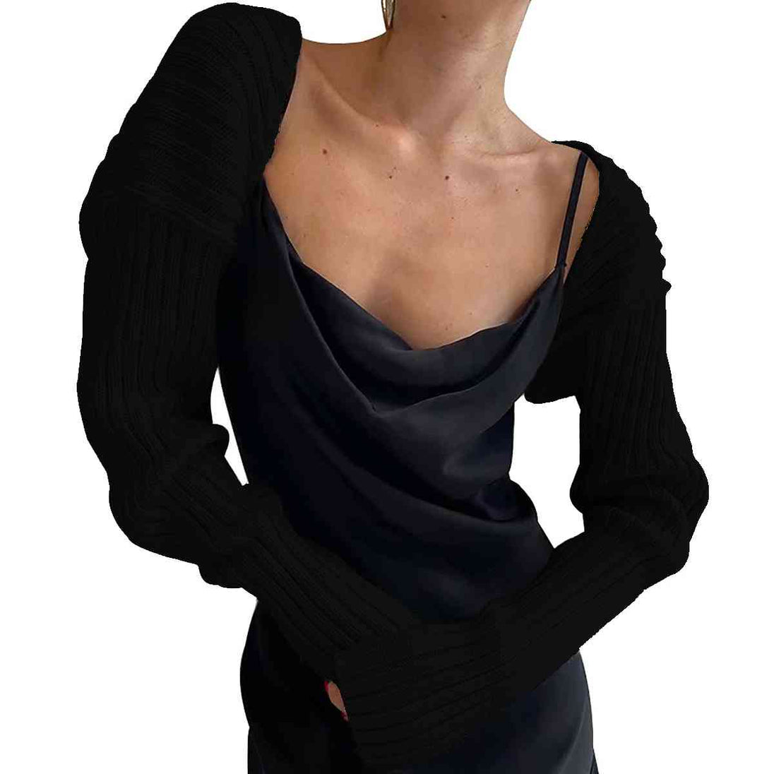 Long Sleeve Knit Bolero Trendsi