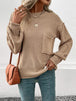 Exposed Seam Round Neck Sweater Bazaarbey