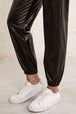 Elastic Waist PU Leather Joggers Bazaarbey