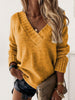 V-Neck Long Sleeve Knit Top Bazaarbey