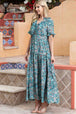 Paisley Print Flounce Sleeve Maxi Dress -BazaarBey - www.shopbazaarbey.com
