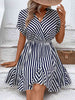 Striped  Mini Dress -BazaarBey - www.shopbazaarbey.com