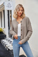 Button Down Exposed Seam Cardigan Trendsi