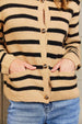  Striped Button Front Cardigan Trendsi
