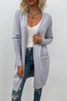 Open Front Long Sleeve Cardigan with Pockets Bazaarbey