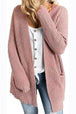 Rib-Knit  Pocketed Cardigan Trendsi