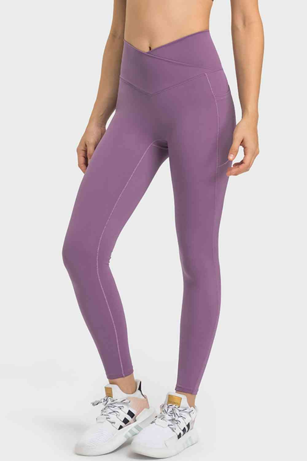 V-Waist Yoga Leggings with Pockets Bazaarbey