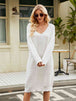 V-Neck Long Sleeve Sweater Dress Bazaarbey
