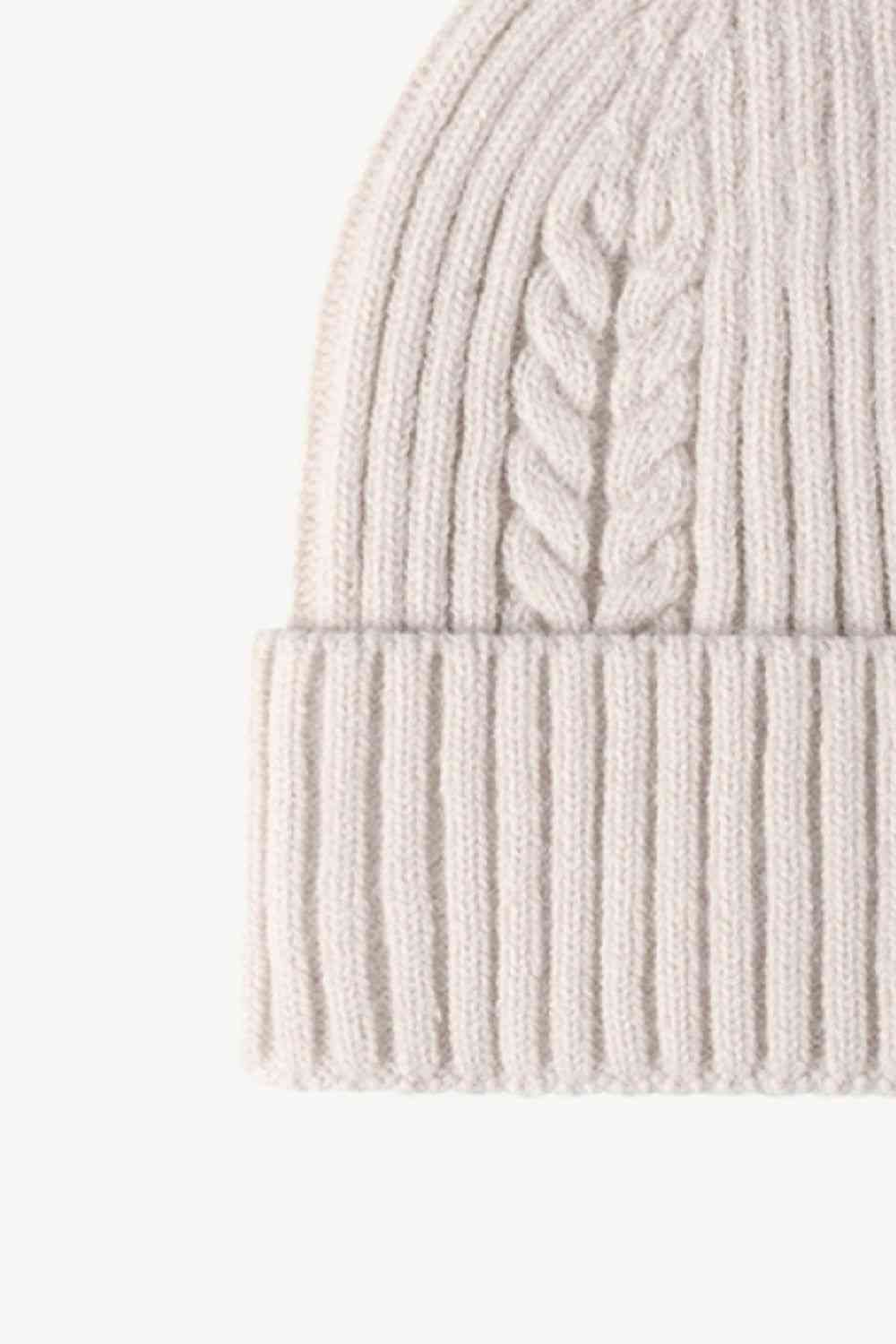 Cable-Knit Cuff Beanie Trendsi