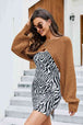 Rib-Knit Cropped Poncho Bazaarbey