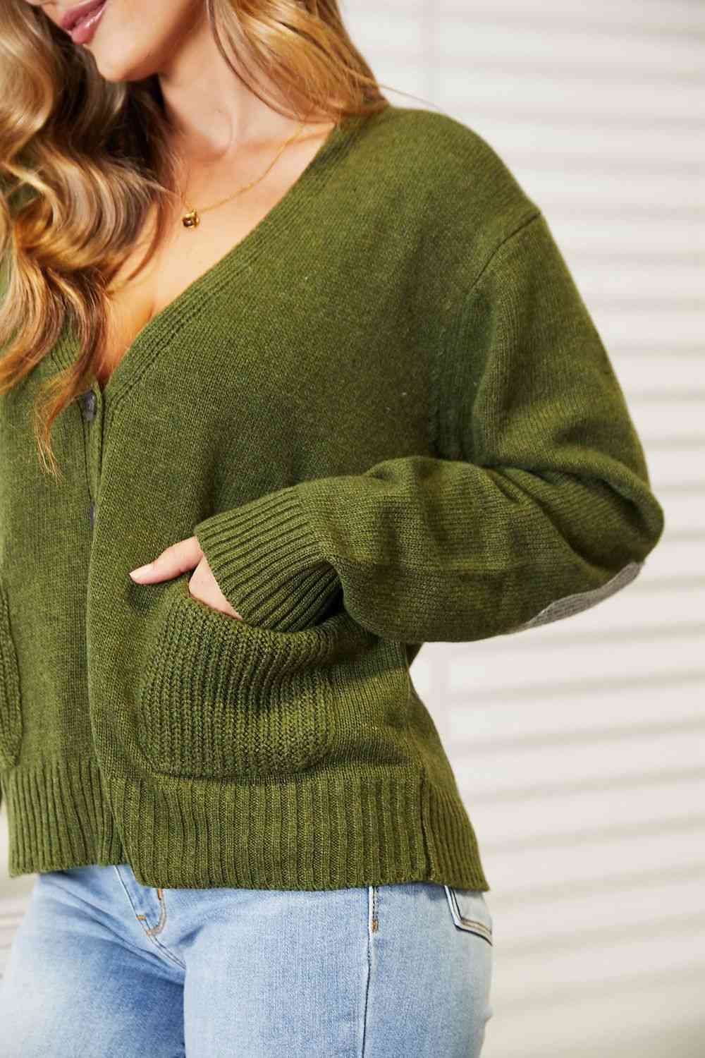   Long Sleeve V Neck Button Down Cardigan Trendsi