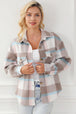 Pocketed Plaid Collared Neck Jacket Trendsi