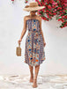 Printed Strapless Tie Belt Dress -BazaarBey - www.shopbazaarbey.com
