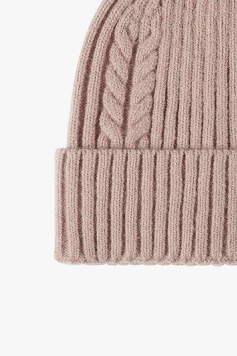Cable-Knit Cuff Beanie Trendsi