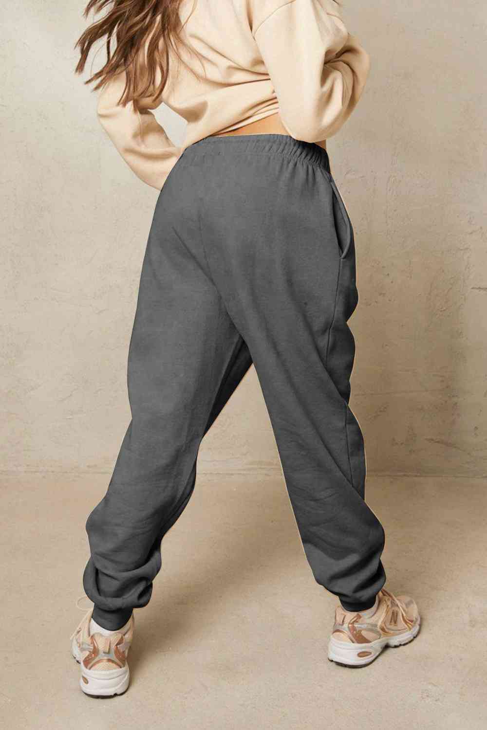    Drawstring Heart Graphic Long Sweatpants Bazaarbey
