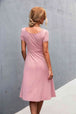 Scoop Neck Short Sleeve Dress -BazaarBey - www.shopbazaarbey.com