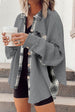 Plaid Button Down Collared Jacket Trendsi