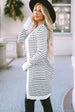 Striped Open Front Longline Cardigan Trendsi