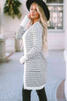 Striped Open Front Longline Cardigan Trendsi