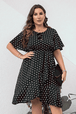 Plus Size Pol Flutter Sleeve Dress -BazaarBey - www.shopbazaarbey.com