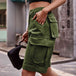 Denim Cargo Shorts with Pockets Bazaarbey