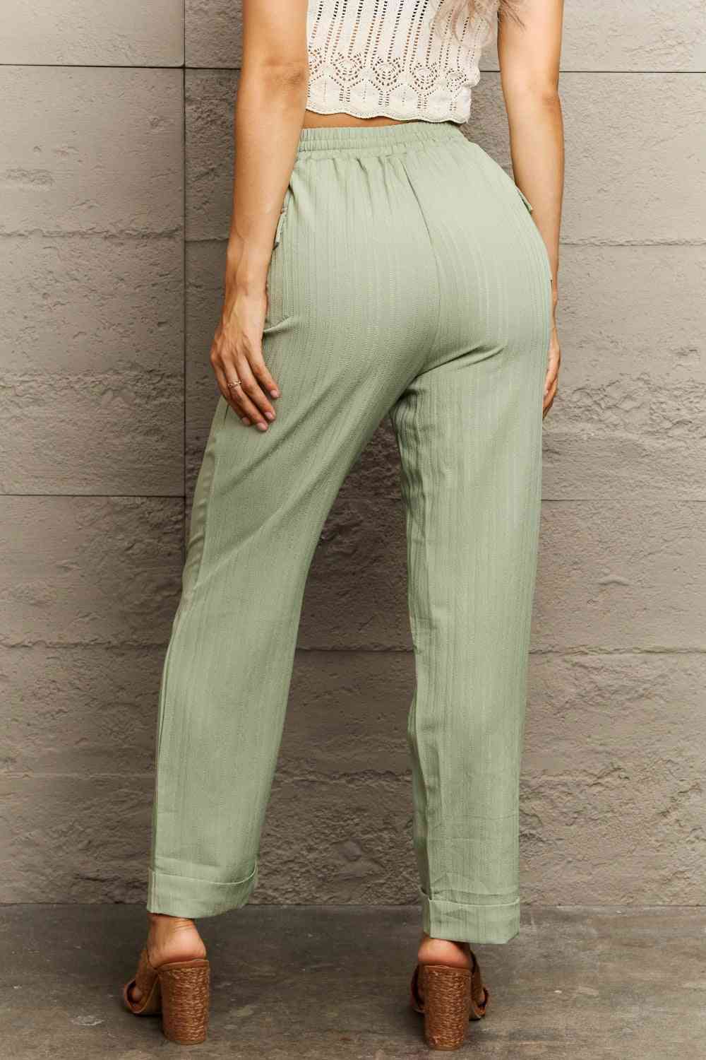 Tie Waist Long Pants Bazaarbey