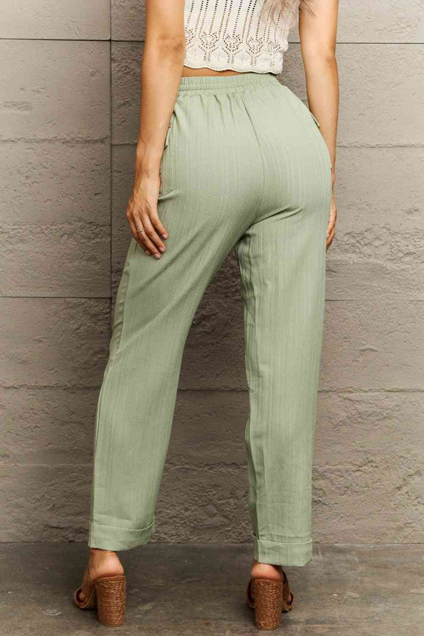 Tie Waist Long Pants Bazaarbey