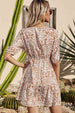 Printed Tie Front Plunge Dress -BazaarBey - www.shopbazaarbey.com
