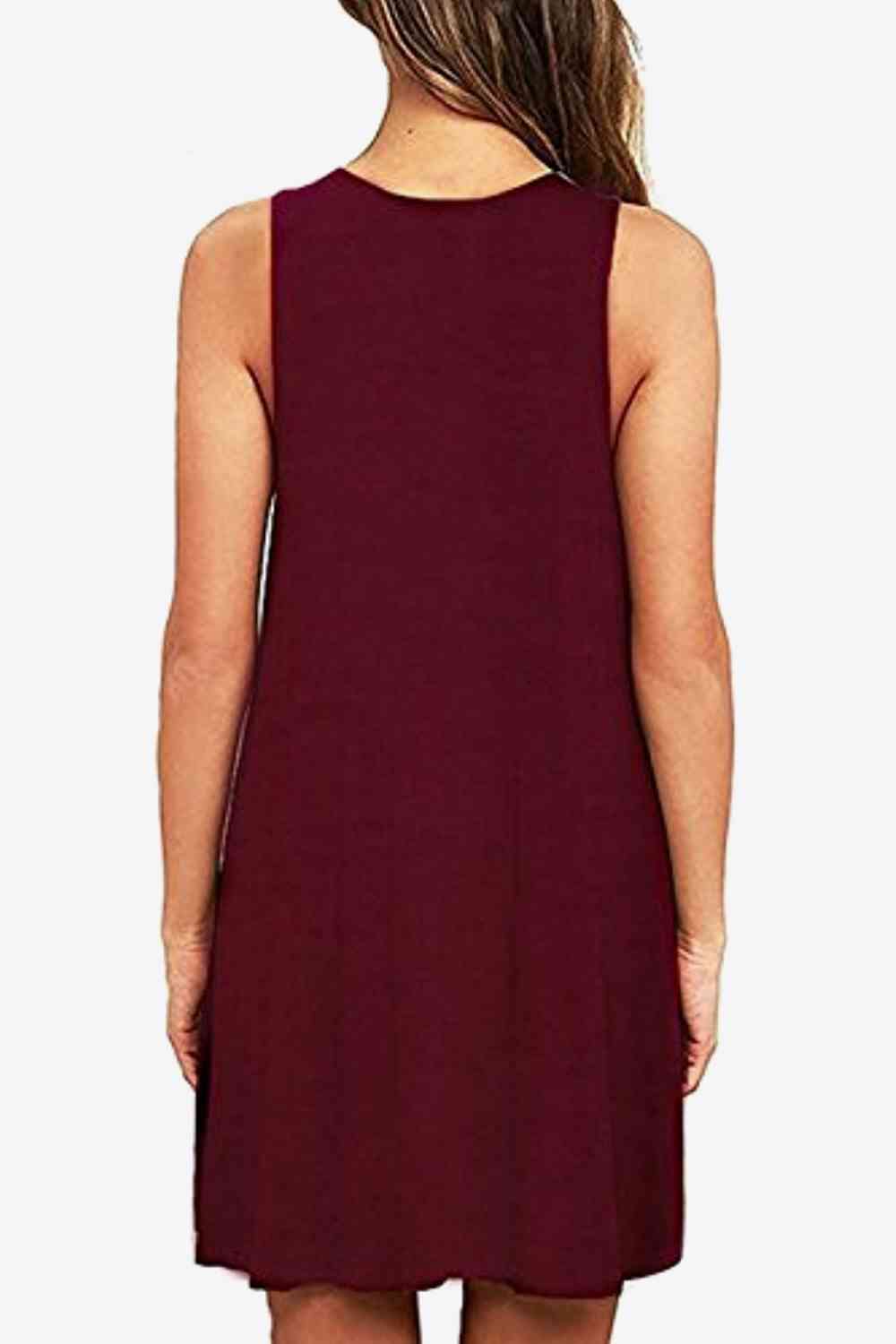 Full Size Round Neck Sleeveless Dress with Pockets -BazaarBey - www.shopbazaarbey.com