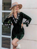 V-Neck Slit Sleeve Mini Dress -BazaarBey - www.shopbazaarbey.com