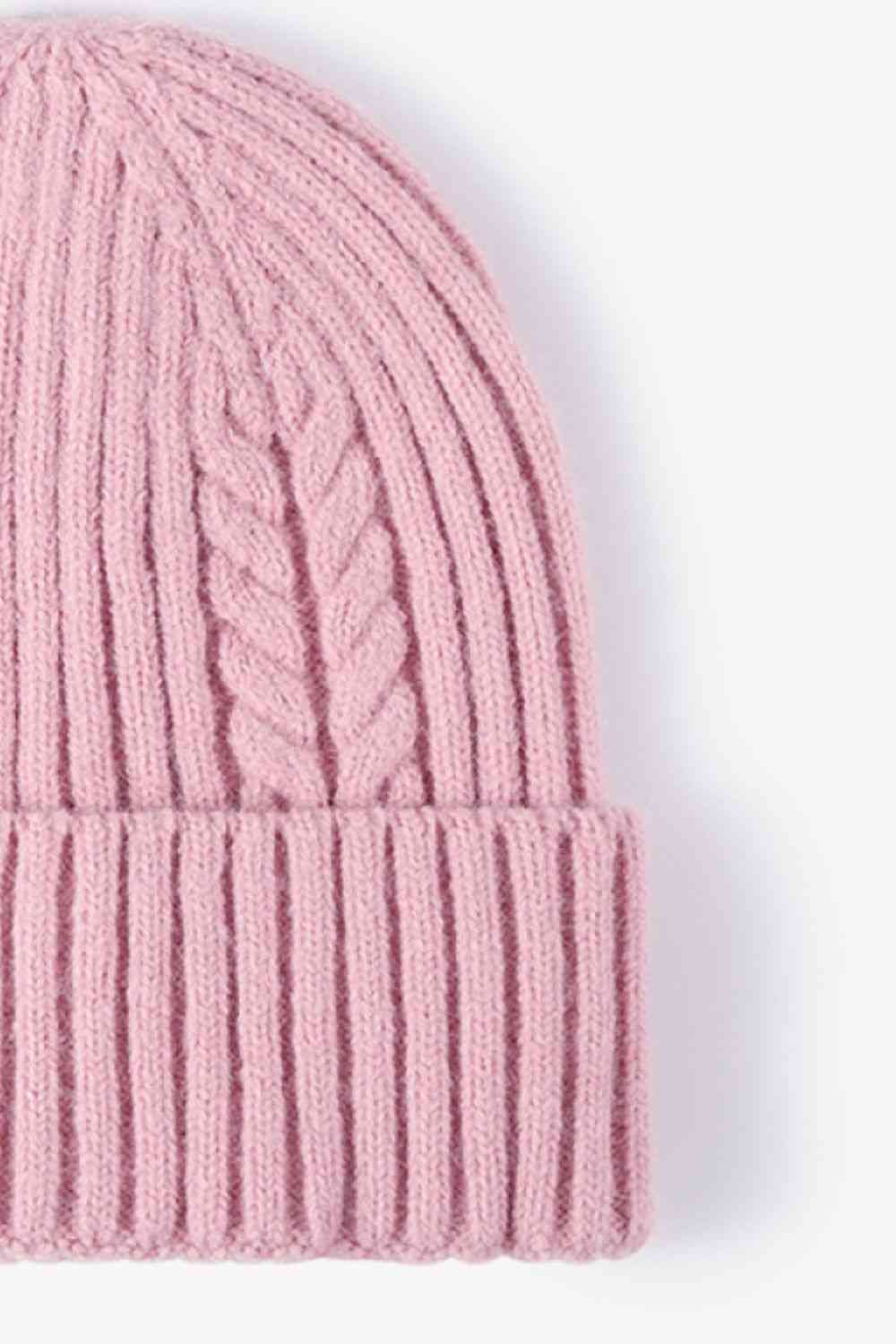 Cable-Knit Cuff Beanie Trendsi
