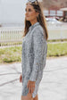 Printed Collared Neck Slit Mini Dress -BazaarBey - www.shopbazaarbey.com