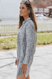 Printed Collared Neck Slit Mini Dress -BazaarBey - www.shopbazaarbey.com