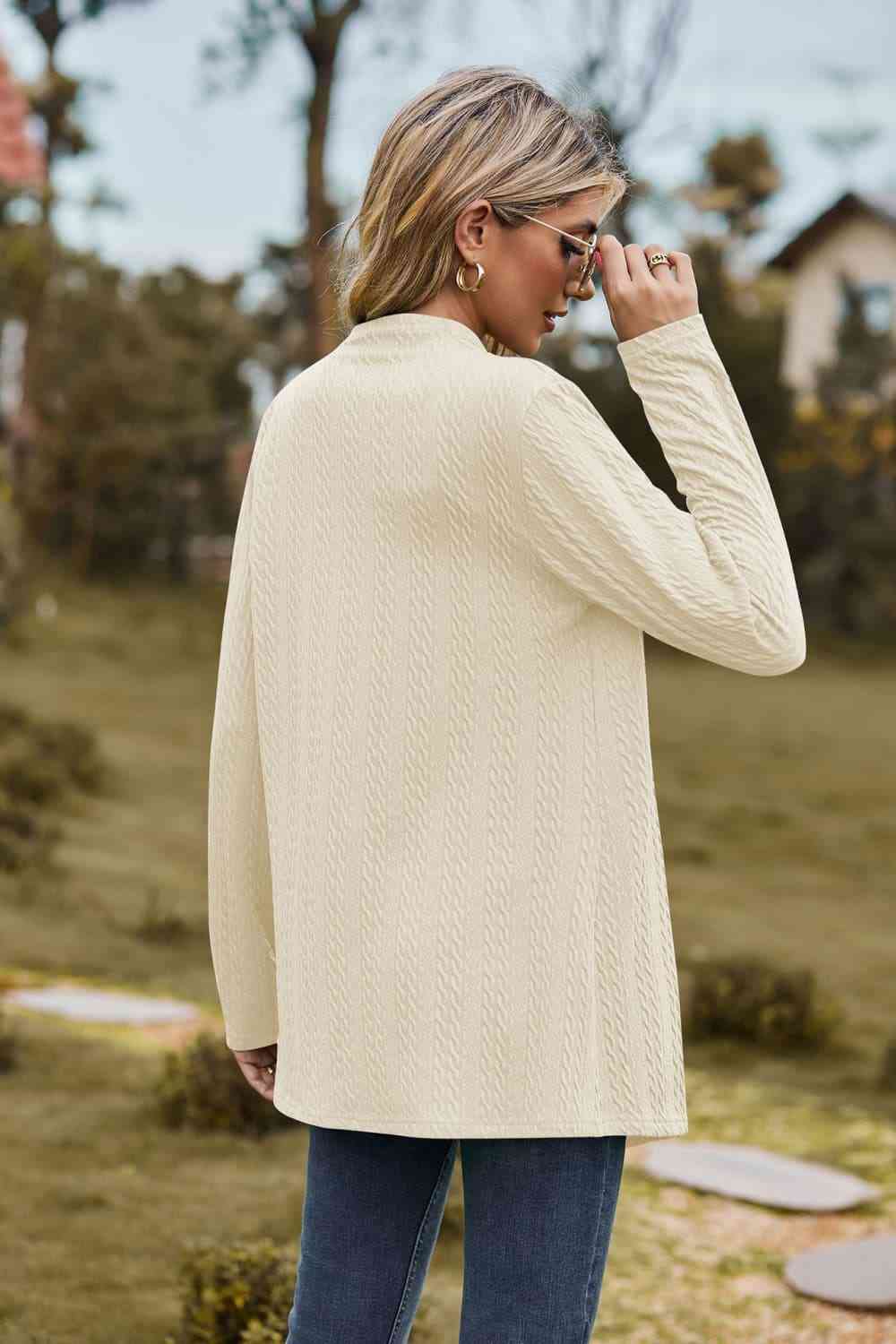 Open Front Long Sleeve Cardigan Bazaarbey