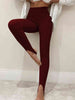 Ribbed Mid Waist Leggings Bazaarbey