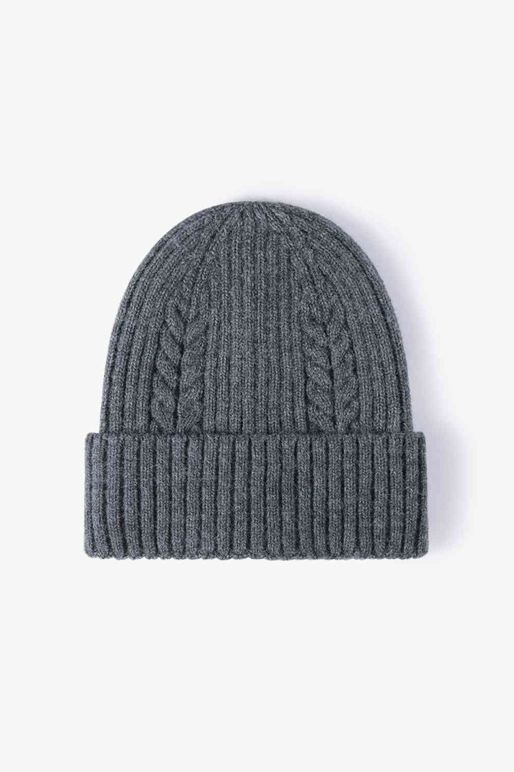 Cable-Knit Cuff Beanie Trendsi