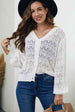 Openwork V-Neck Cardigan Bazaarbey