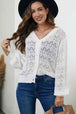 Openwork V-Neck Cardigan Bazaarbey