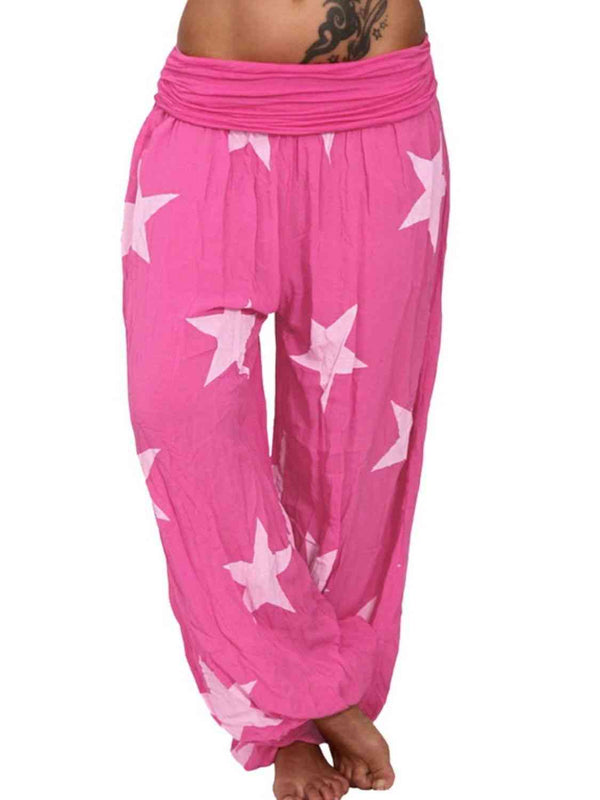  Ruched High Waist Printed Pants Bazaarbey