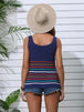 Striped V-Neck Knit Tank Bazaarbey