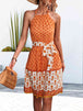 Floral Halter Neck Tie Waist Dress -BazaarBey - www.shopbazaarbey.com